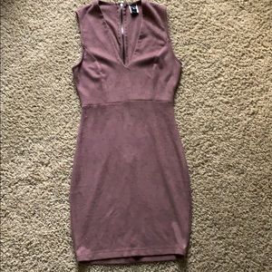 Faux suede lavender bodycon dress